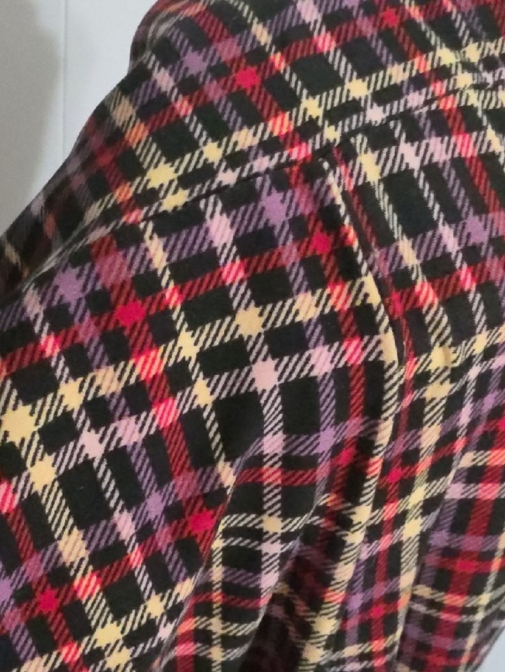 No Boundaries Plaid Flare Leggings in Red, Yellow, Black - Picture 5 of 5